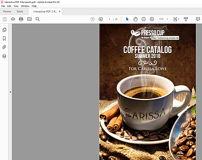 PDF interactif avec lien sortant positionné sur une image