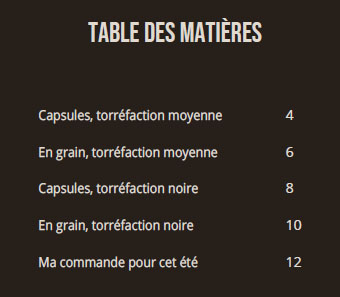 Table des matières personnalisée et cliquable