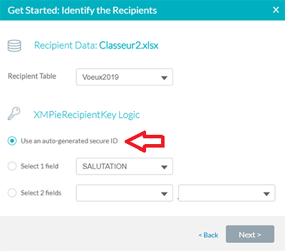 Génération automatique de l'identifiant dans XMPie Circle...