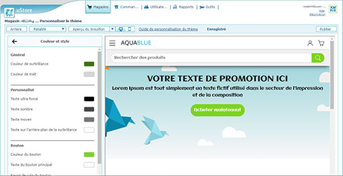 L'éditeur de thèmes NG de uStore