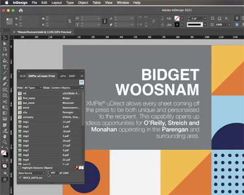 XMPie, module d'impression à données variables d'Adobe InDesign