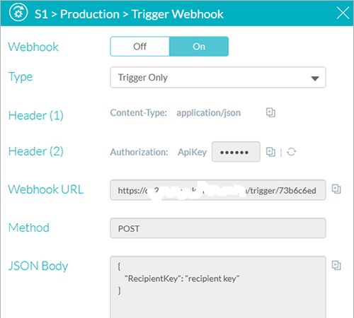 Le paramétrage d'un Webhook pour intégration entrante dans XMPie Circle